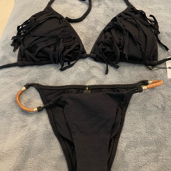 Black fringe Vix Swimwear, - Picture 2 of 4